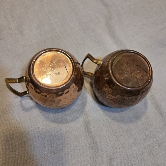 Hammered Copper Mugs with Gold Handles - Picture 4 of 4